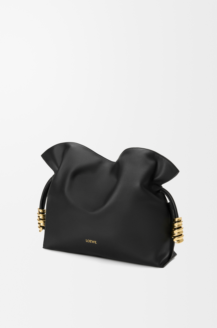 LOEWE Medium Coil Flamenco clutch in nappa calfskin Black