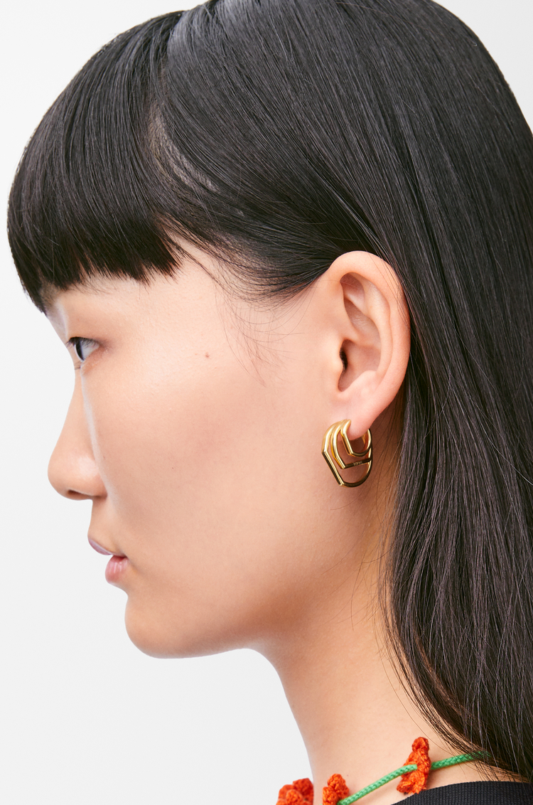 LOEWE Orecchini a cerchio multistrato in argento sterling Oro