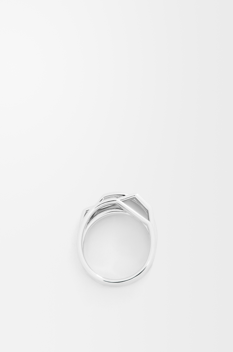 LOEWE Anello multistrato in argento sterling e smalto Argento/Blu