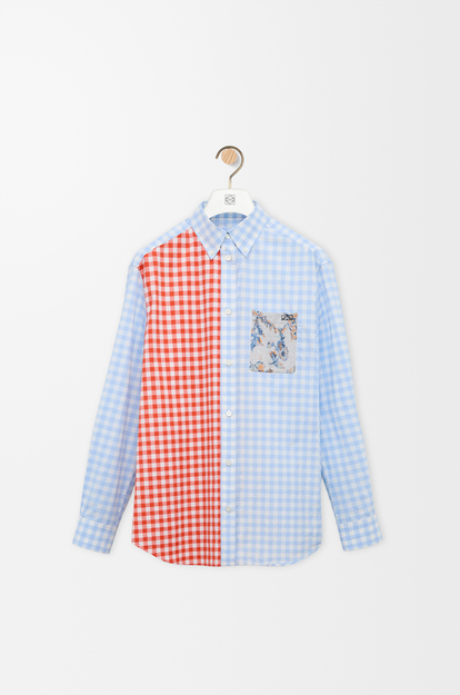 LOEWE Shirt in cotton Light Blue/Orange