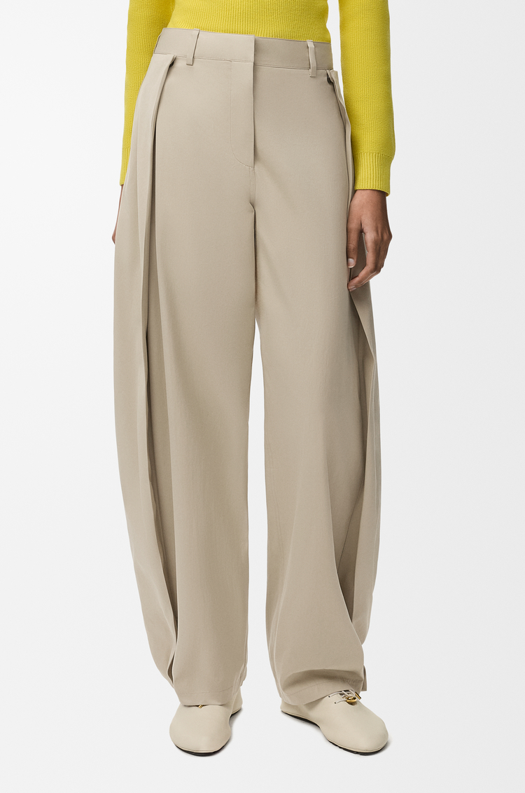 LOEWE Pantalon en coton et soie Beige