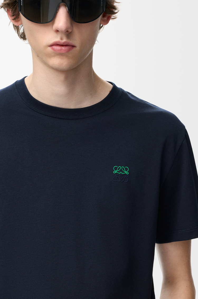 LOEWE Camiseta de corte regular en algodón Azul Marino Oscuro