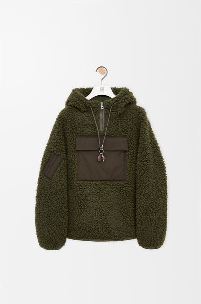 LOEWE Anorak in wool blend Khaki Green