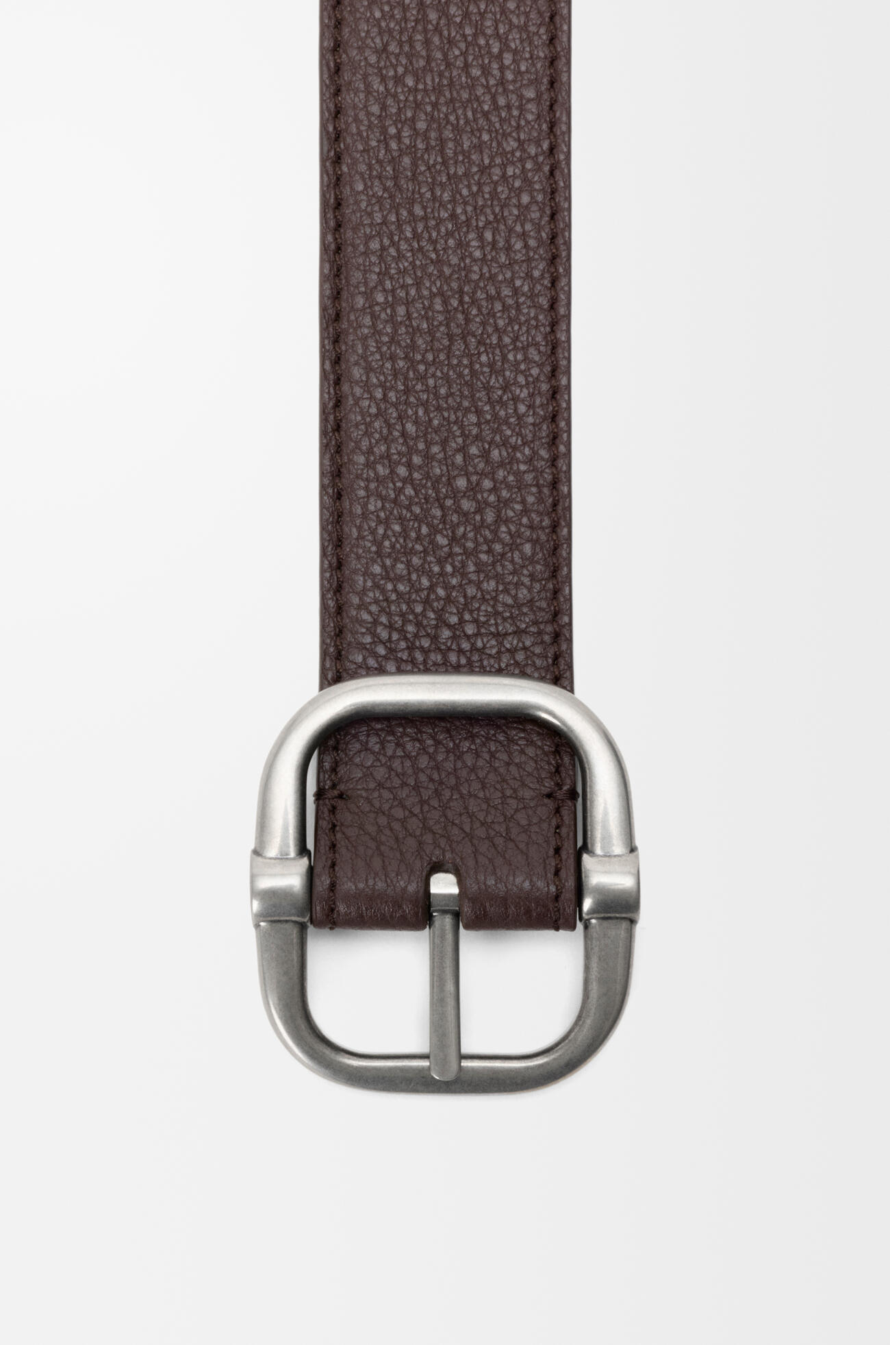 LOEWE Cinturón reversible Loop en piel de ternera graneada Chocolate/Caqui Oscuro/Paladio