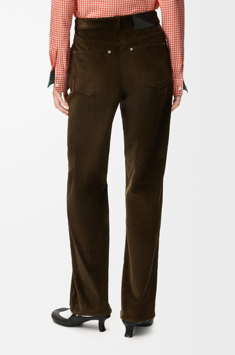 LOEWE Trousers in cotton corduroy Brown