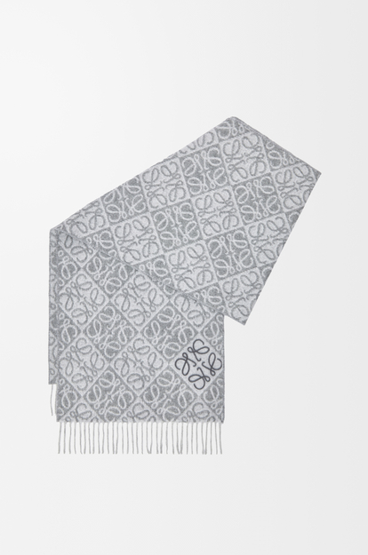 LOEWE Anagram scarf in wool and cashmere Grey