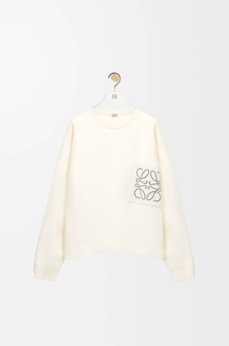 LOEWE 棉質混紡套頭衫 棉花白