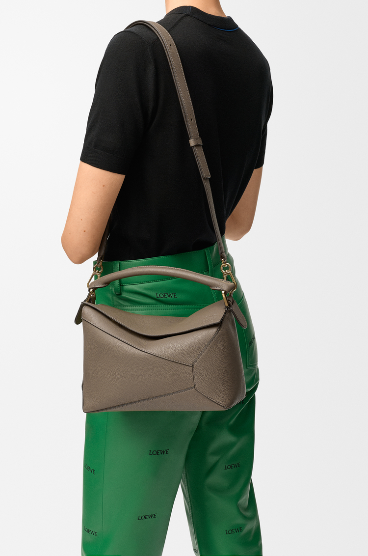 LOEWE Small Puzzle Edge bag in soft grained calfskin Taupe