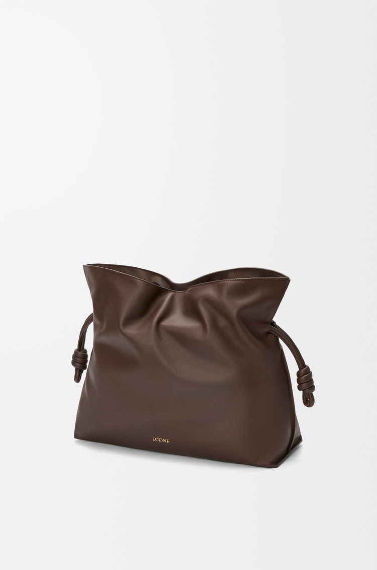 LOEWE Large Flamenco clutch in nappa calfskin Chocolate