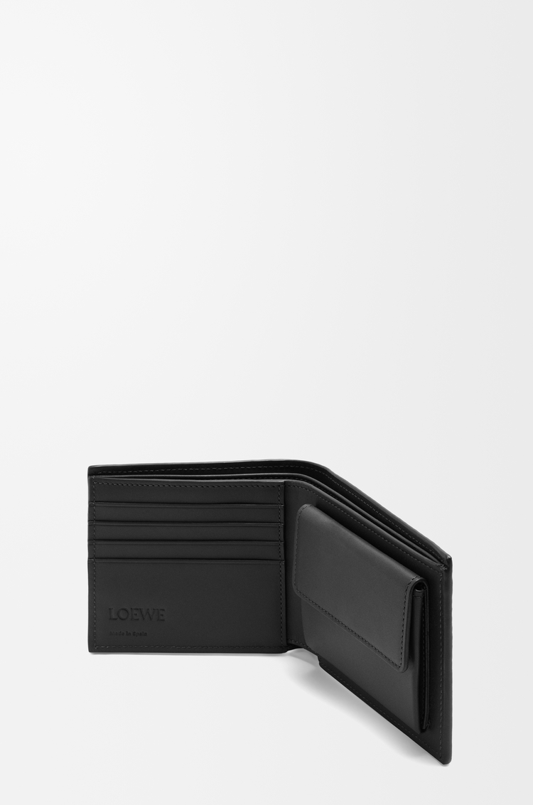 LOEWE Bifold-Brieftasche mit Münzfach aus klassischem Kalbsleder Schwarz