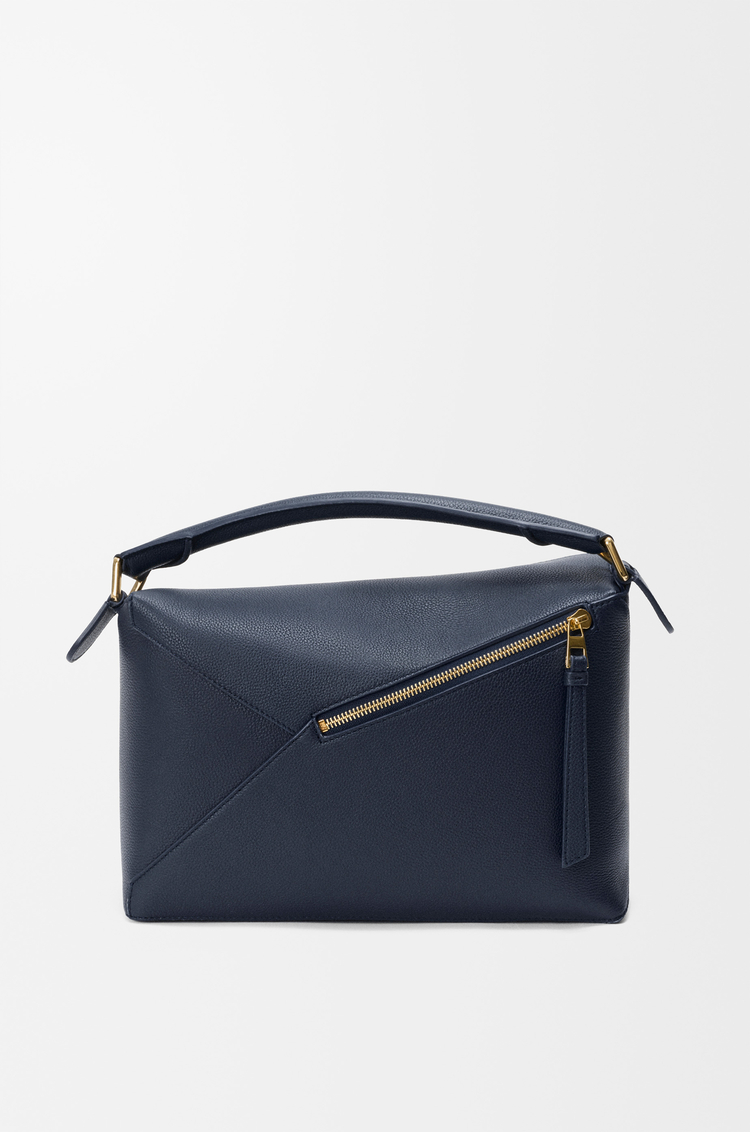 LOEWE Medium Puzzle Edge bag in soft grained calfskin Deep Navy
