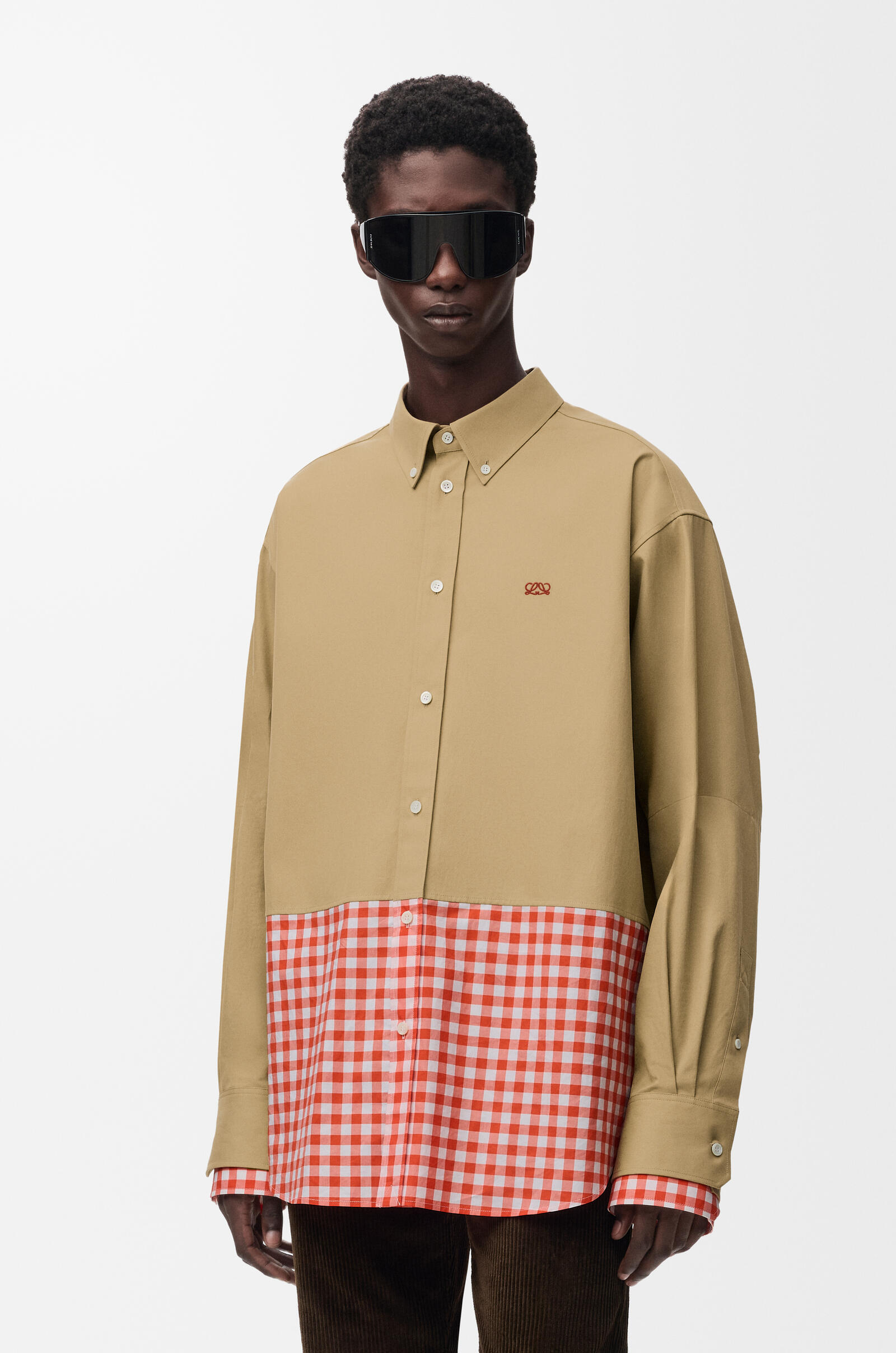 LOEWE Shirt in cotton twill and poplin Beige