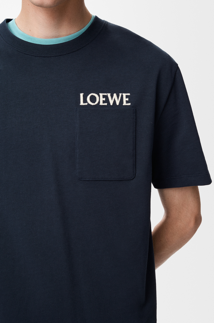 LOEWE Relaxed fit T-shirt in cotton Dark Navy Blue