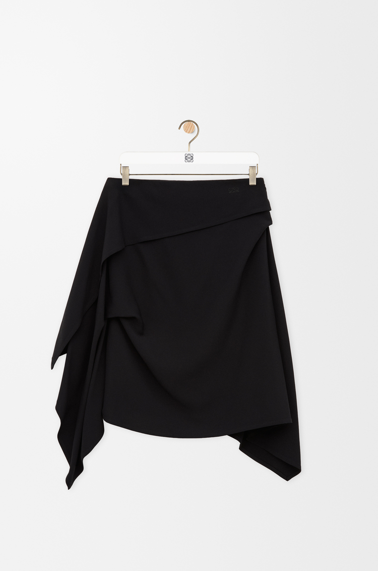 LOEWE Draped skirt in viscose blend Black