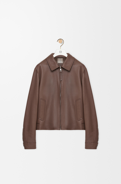 LOEWE Zip-up jacket in nappa lambskin Taupe