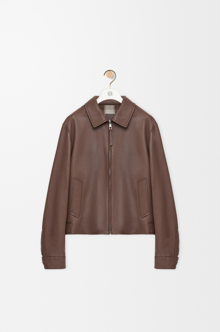 LOEWE Zip-up jacket in nappa lambskin Taupe