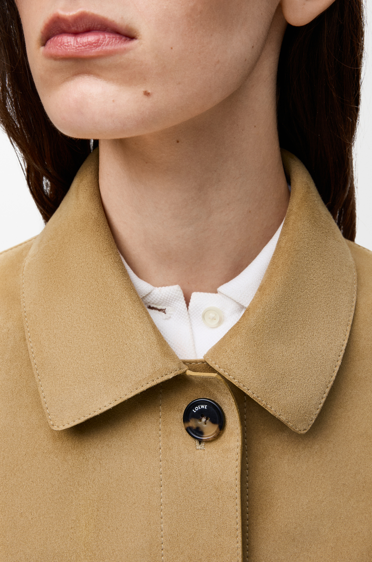 LOEWE Veste à revers en agneau velours Doré