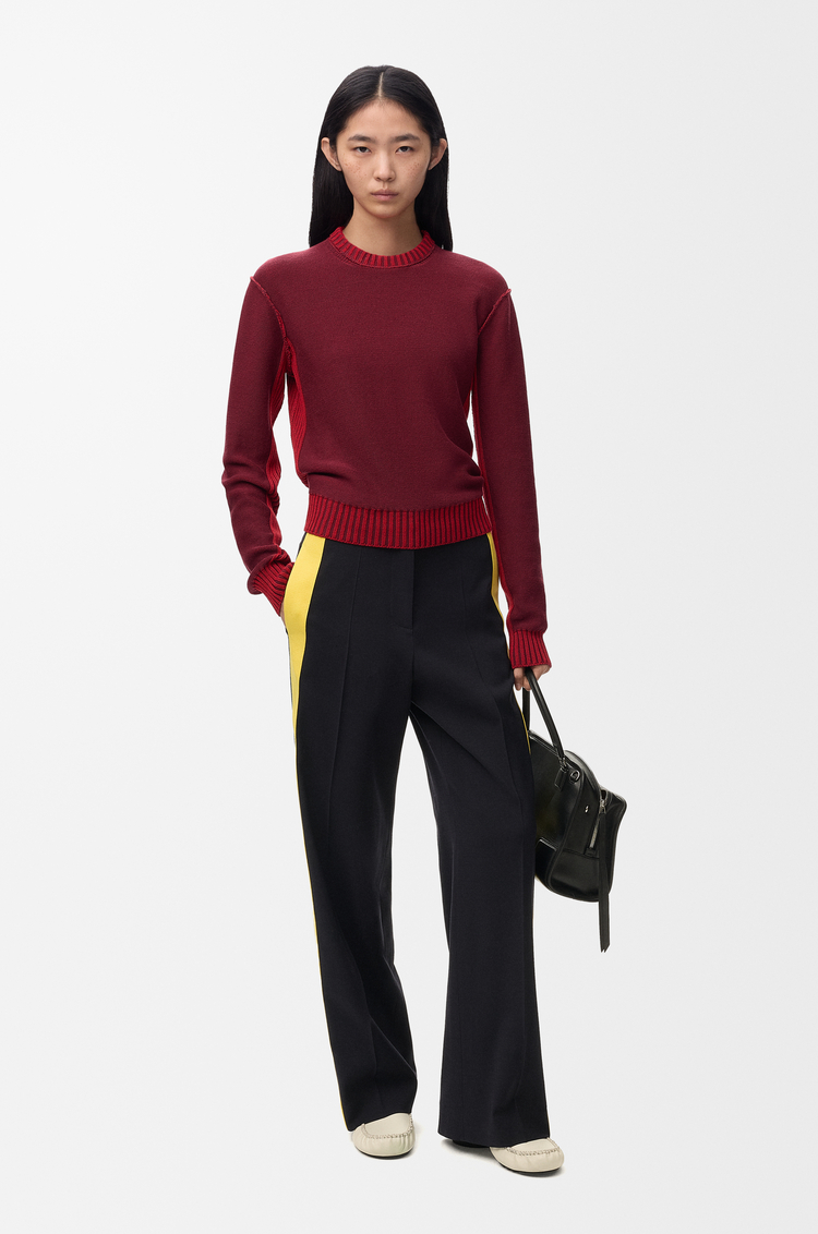 LOEWE Jersey en algodón y lana Burdeos/Rojo