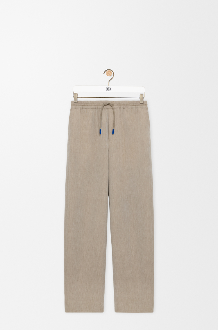 LOEWE Pantaloni con coulisse in lana e cotone Beige
