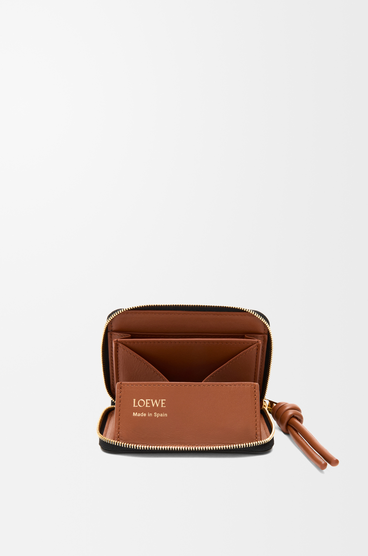 LOEWE Zipped coin purse in shiny nappa calfskin Black/Squirrel