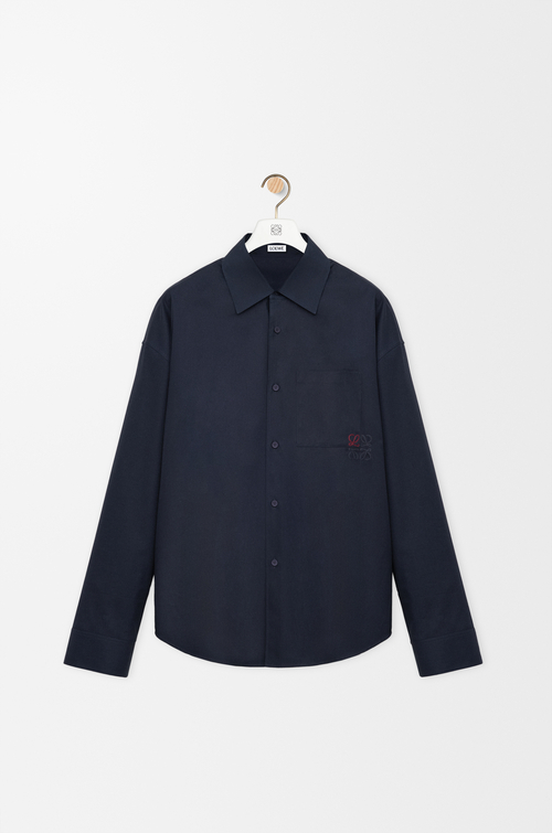 LOEWE Chemise en coton Bleu Marine Foncé