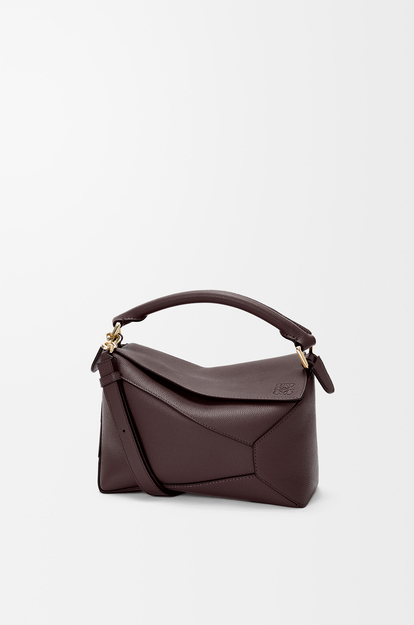 LOEWE Small Puzzle Edge bag in soft grained calfskin Dark Chestnut