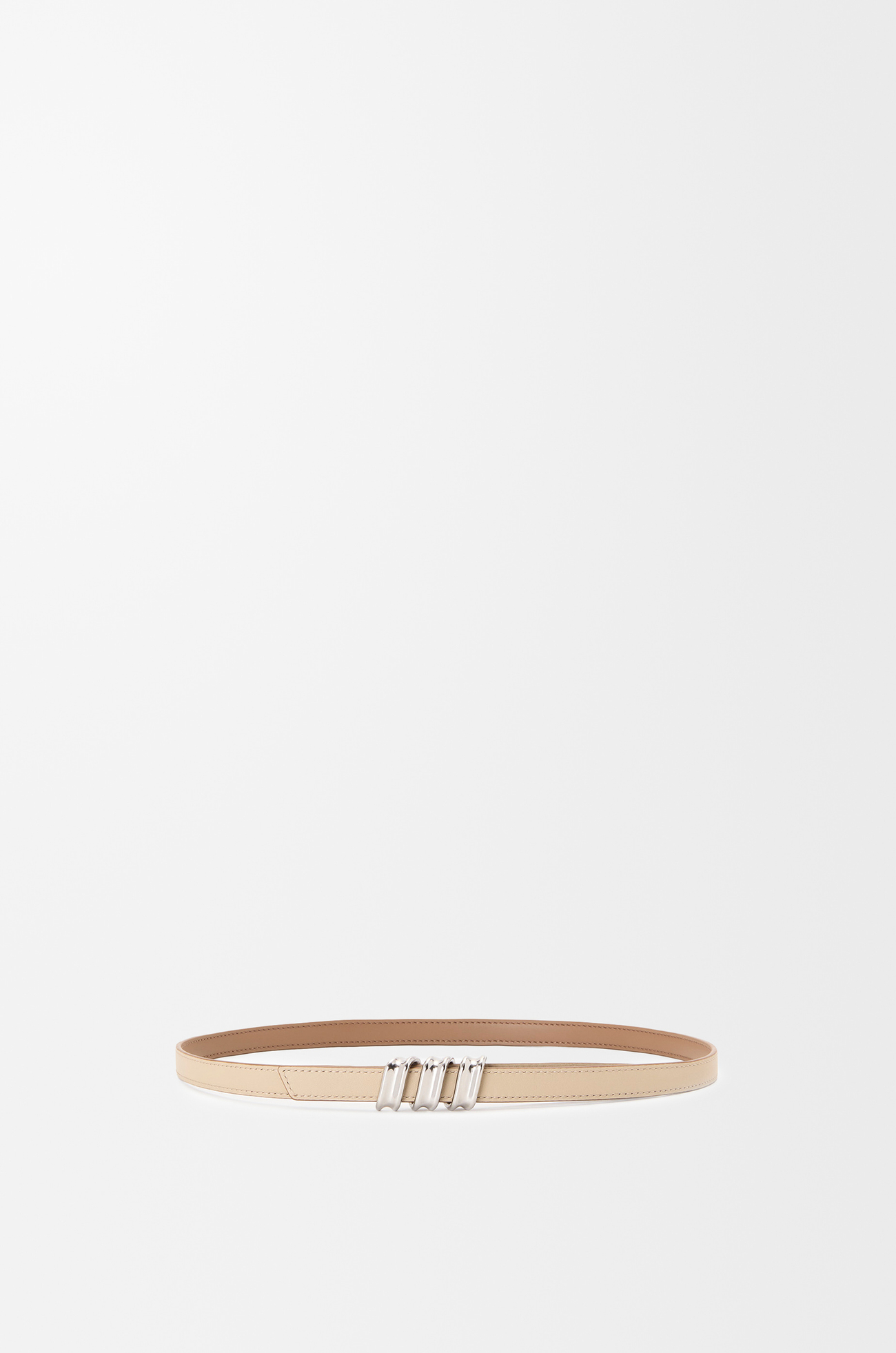 LOEWE Cintura Coil reversibile in pelle di vitello liscia Moca/Beige/Argento