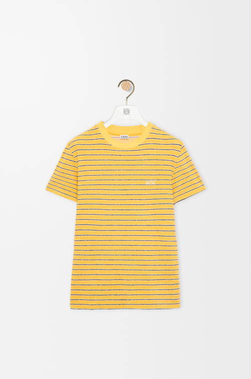 LOEWE T-shirt in spugna misto cotone Yellow/Navy