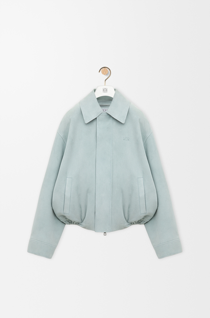 LOEWE Drawstring jacket in suede lambskin Blue Grey