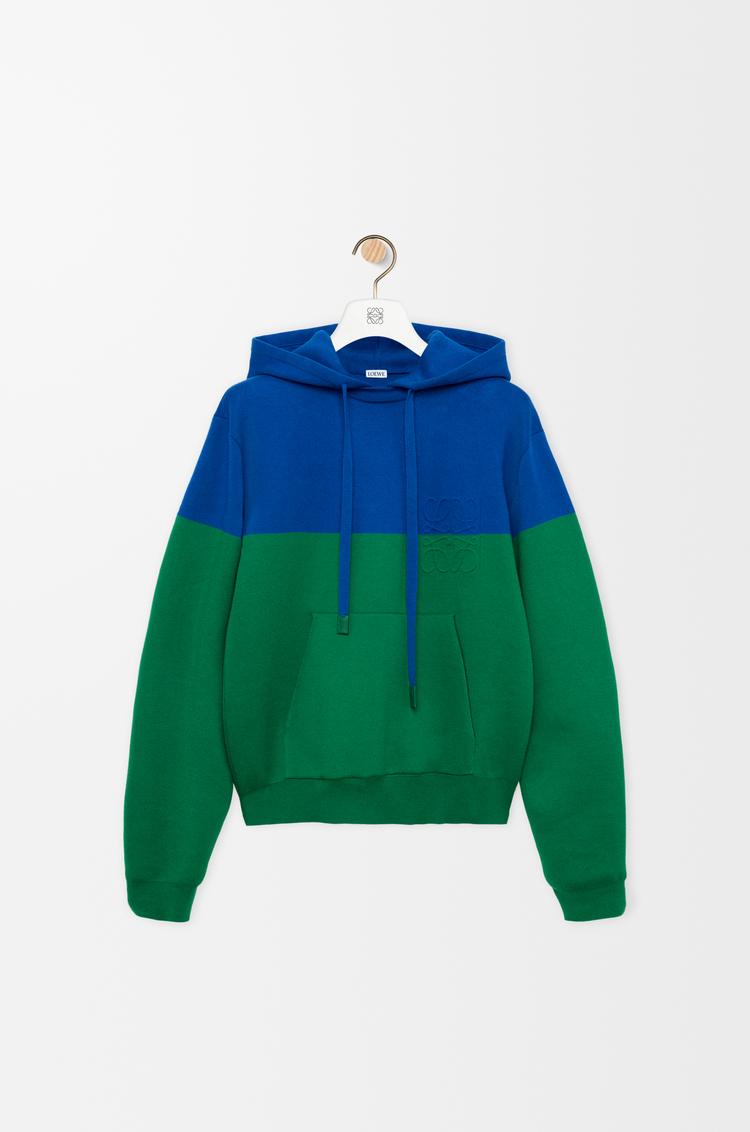 LOEWE Hoodie in cotton blend Blue/Green