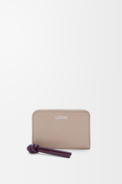LOEWE Zipped coin purse in shiny nappa calfskin Clay/Plum