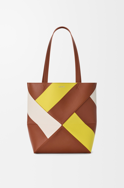LOEWE Medium Puzzle Fold tote in classic calfskin Multicolor Squirrel