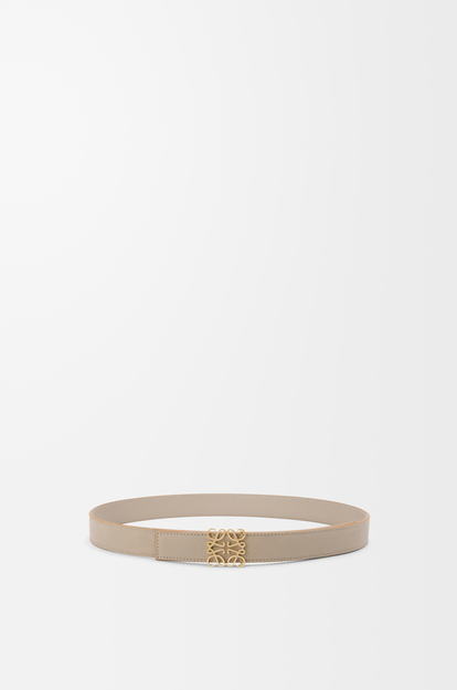 LOEWE Reversible Anagram belt in supple grained calfskin Clay/Gold