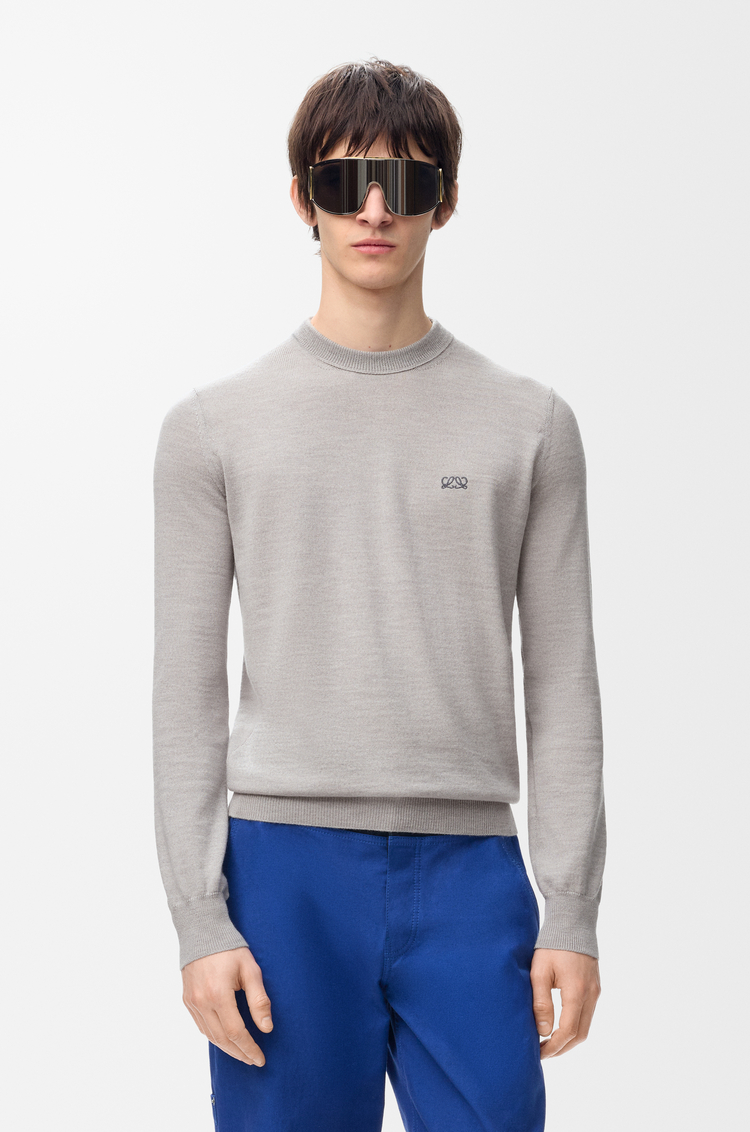 LOEWE Pullover aus Merinowolle Light Grey/Grey