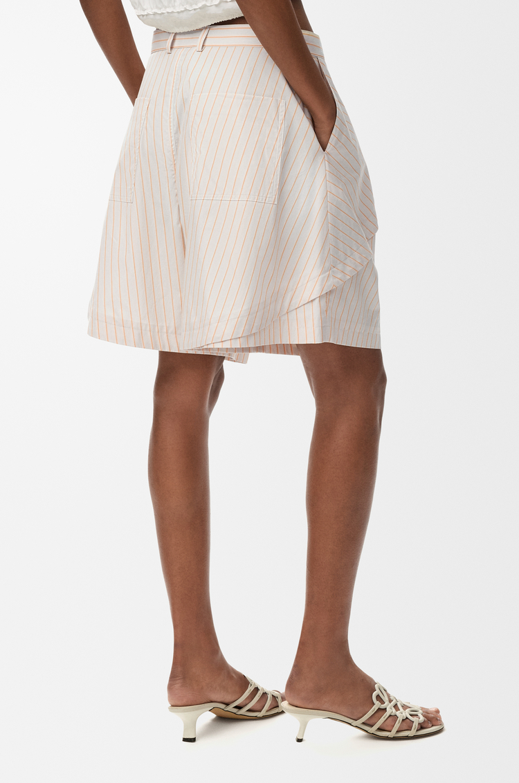 LOEWE Pantalón corto en algodón Beige/Naranja