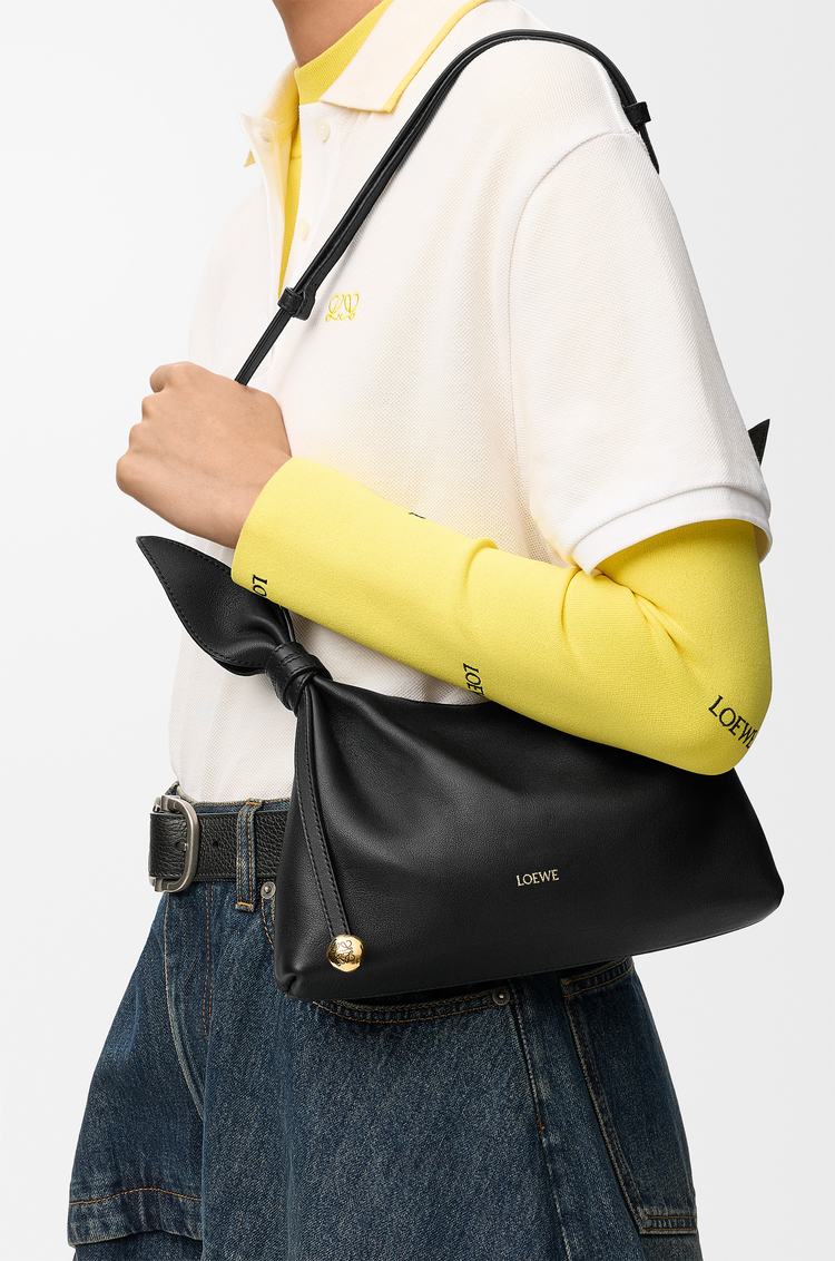 LOEWE Borsa Scarf mini in pelle di vitello liscia Nero