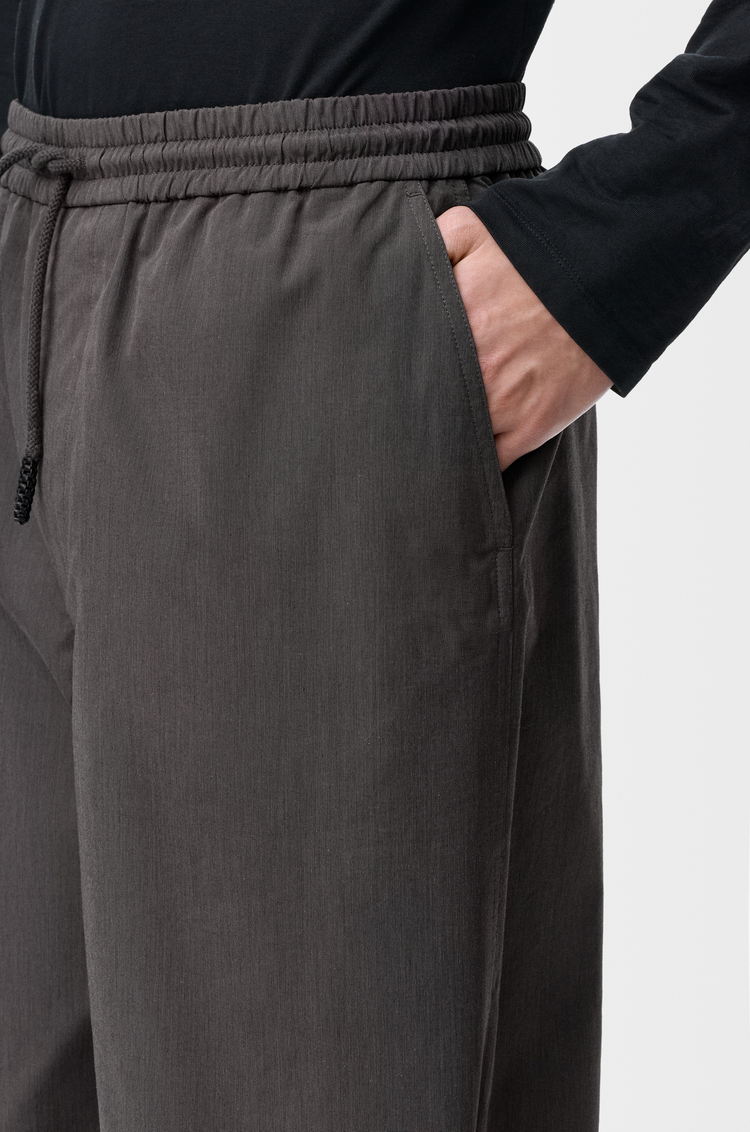 LOEWE Drawstring trousers in cotton and silk Medium Grey
