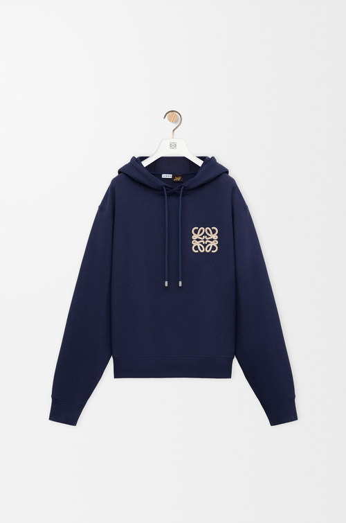 LOEWE Sudadera con capucha en algodón Azul Marino