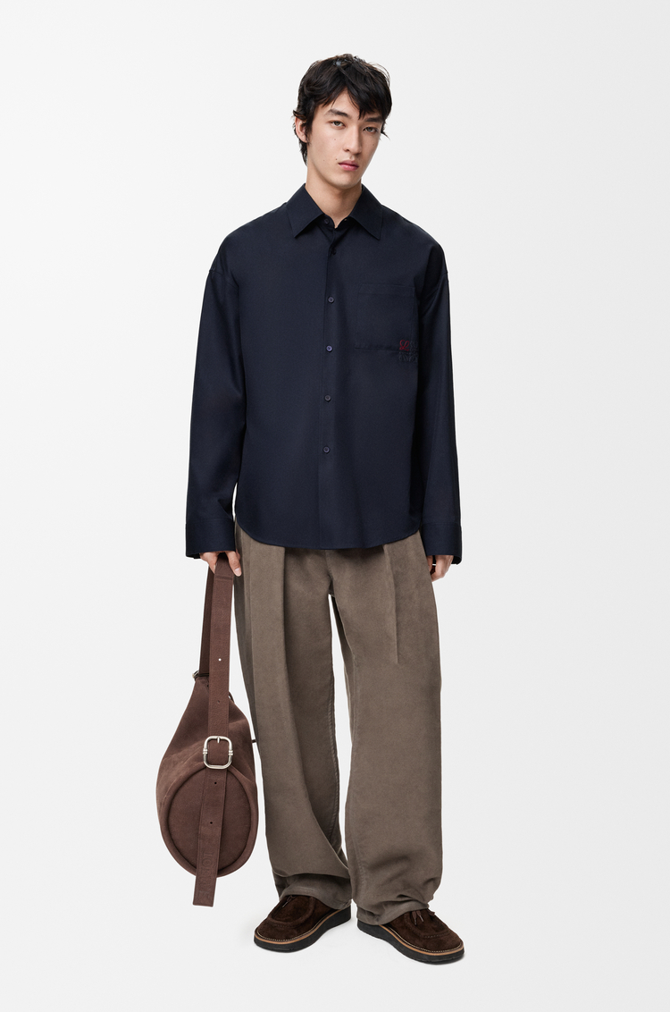 LOEWE Shirt in cotton Dark Navy Blue
