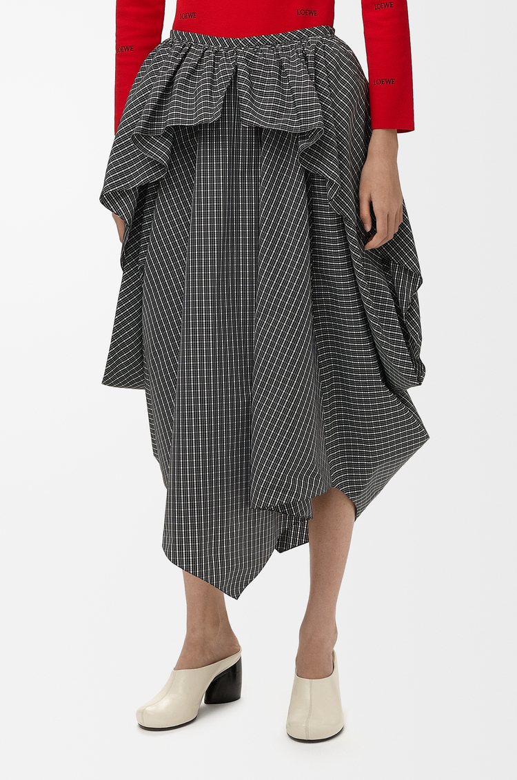 LOEWE Skirt in technical cotton Black/White