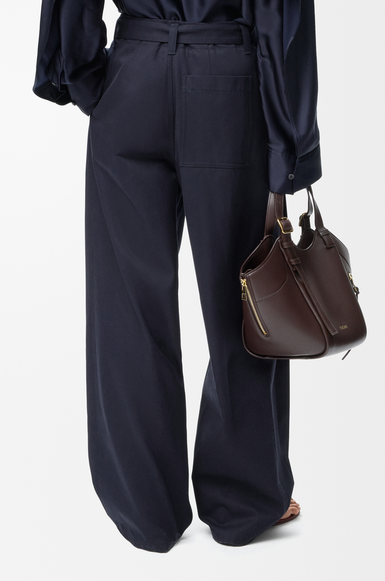LOEWE Hose aus Baumwolle und Seide Dunkles Marineblau