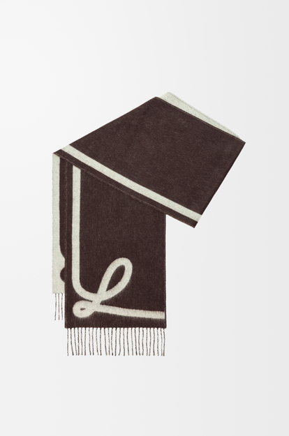LOEWE Scarf in wool and cashmere Brown/Yellow