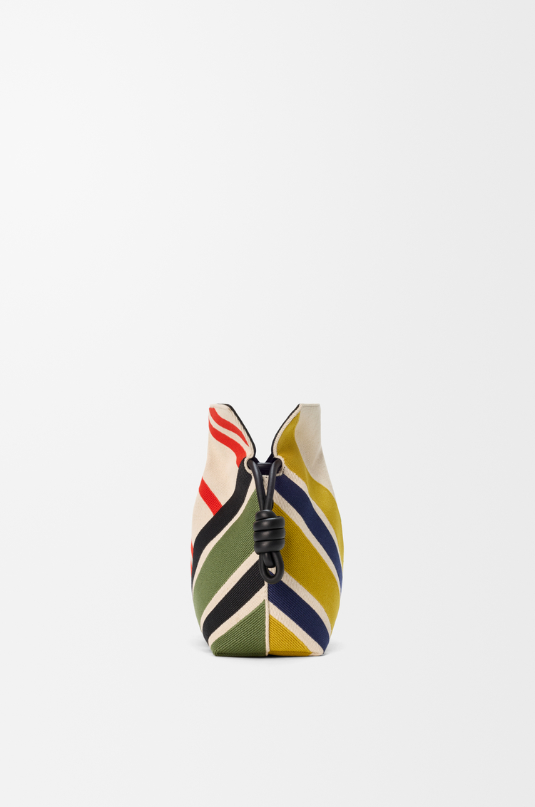 LOEWE Flamenco clutch moyen en toile brodée Écru/Multicolore