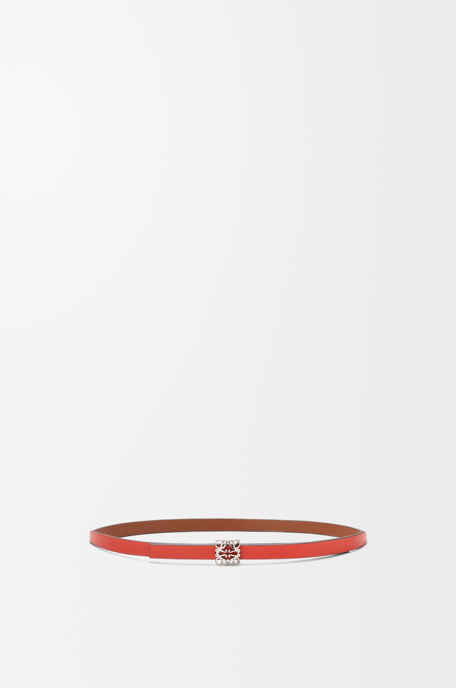 LOEWE Reversible Anagram Bombé belt in smooth calfskin Squirrel/Sunrise Orange