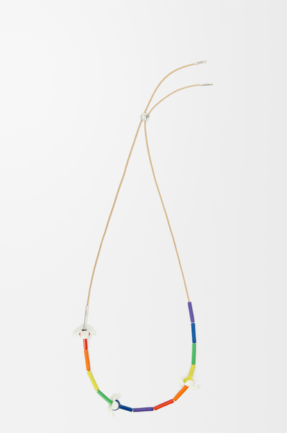 LOEWE Flor necklace in sterling silver and enamel Silver/Multicolor