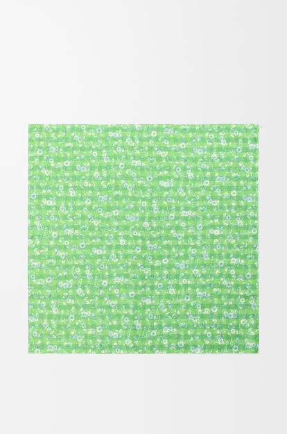 LOEWE Scarf in silk Navy Blue/Green