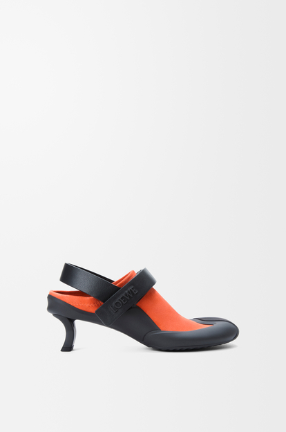 LOEWE Dive slingback in stretch suede Deep Saffron/Black