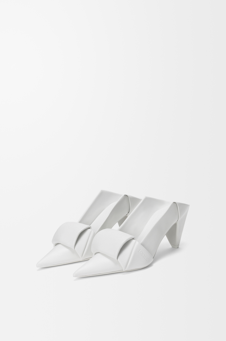 LOEWE 羊皮革 Origami 高跟鞋 纯白色
