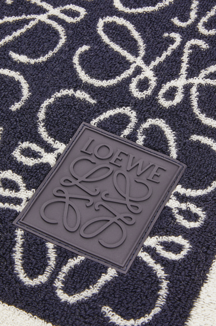 LOEWE Toalla en algodón con anagrama Azul Marino