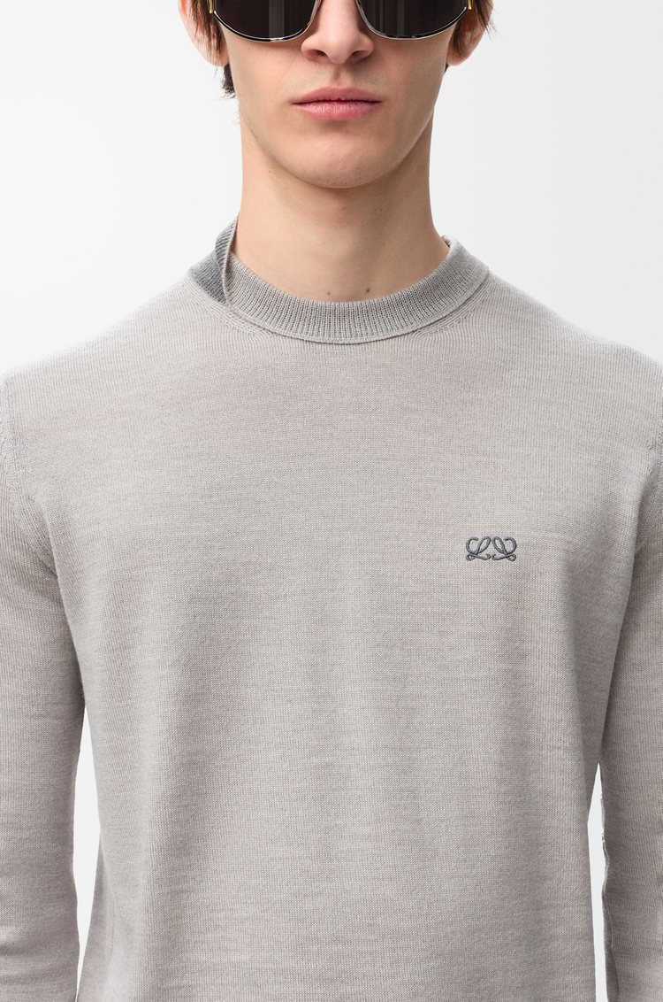 LOEWE Pullover aus Merinowolle Light Grey/Grey